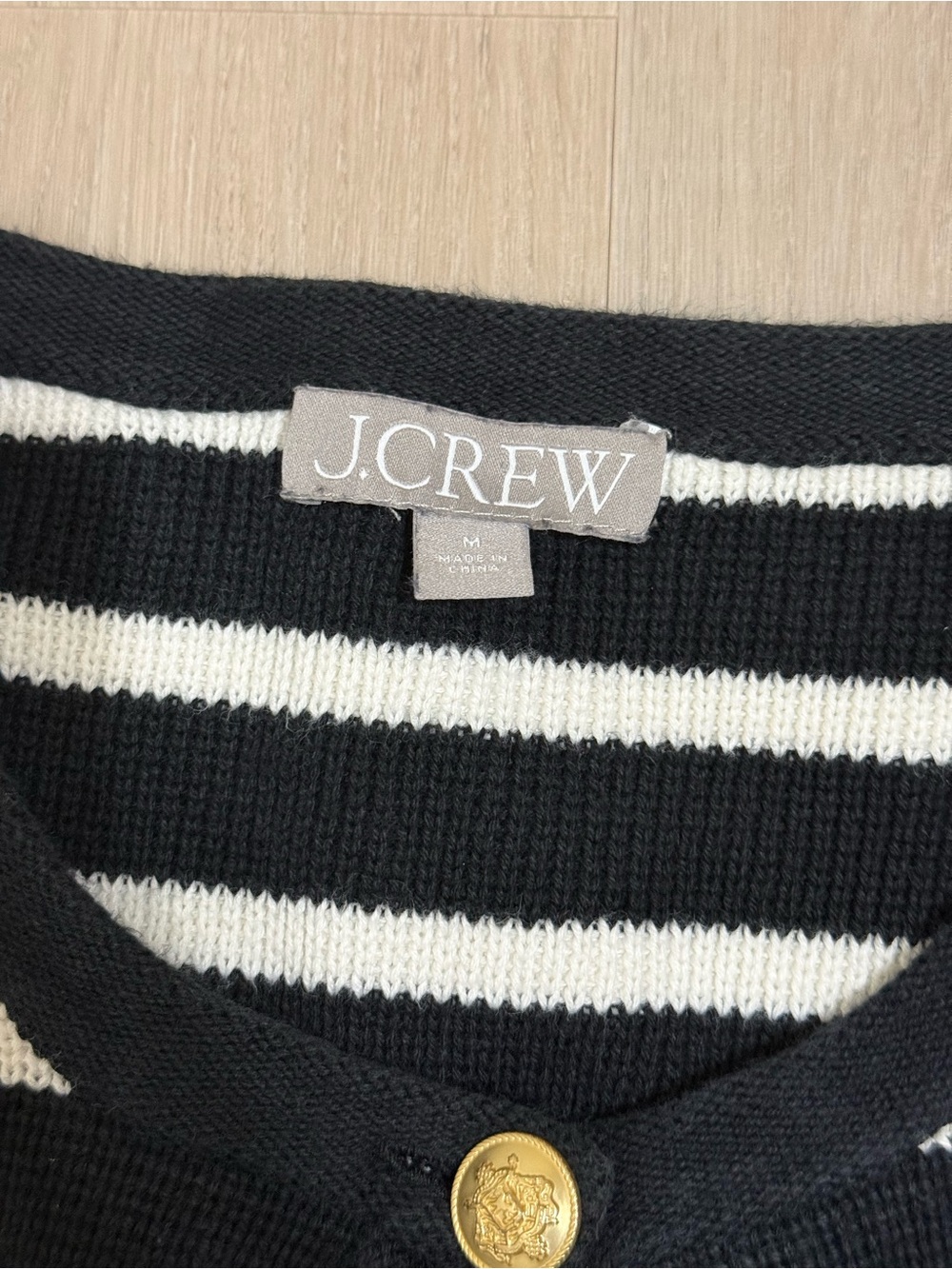 J. Crew Emilie sweater lady jacket in black white stripes classic casual - Picture 4 of 7